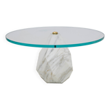 Mid Century Modern Italian Carrara Marble Coffee Table, 1970s, Two Availabl