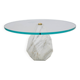 Table basse en marbre de Carrare italien moderne du milieu du siècle, années 1970, deux disponibles