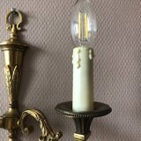 Bronze wall lamp with double candle