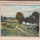 Swedish Oil on Canvas – “Farms with Grazing Cows” by Hjalmar Lindblom