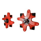 Paire d'appliques puzzle par hustadt Leuchten céramique rouges, allemagne, 1960