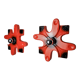 Paire d'appliques puzzle par hustadt Leuchten céramique rouges, allemagne, 1960