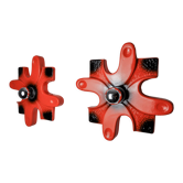 Pair of puzzle sconces by hustadt leuchten red ceramics, germany, 1960
