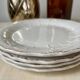 Set of 4 white porcelain dessert plates