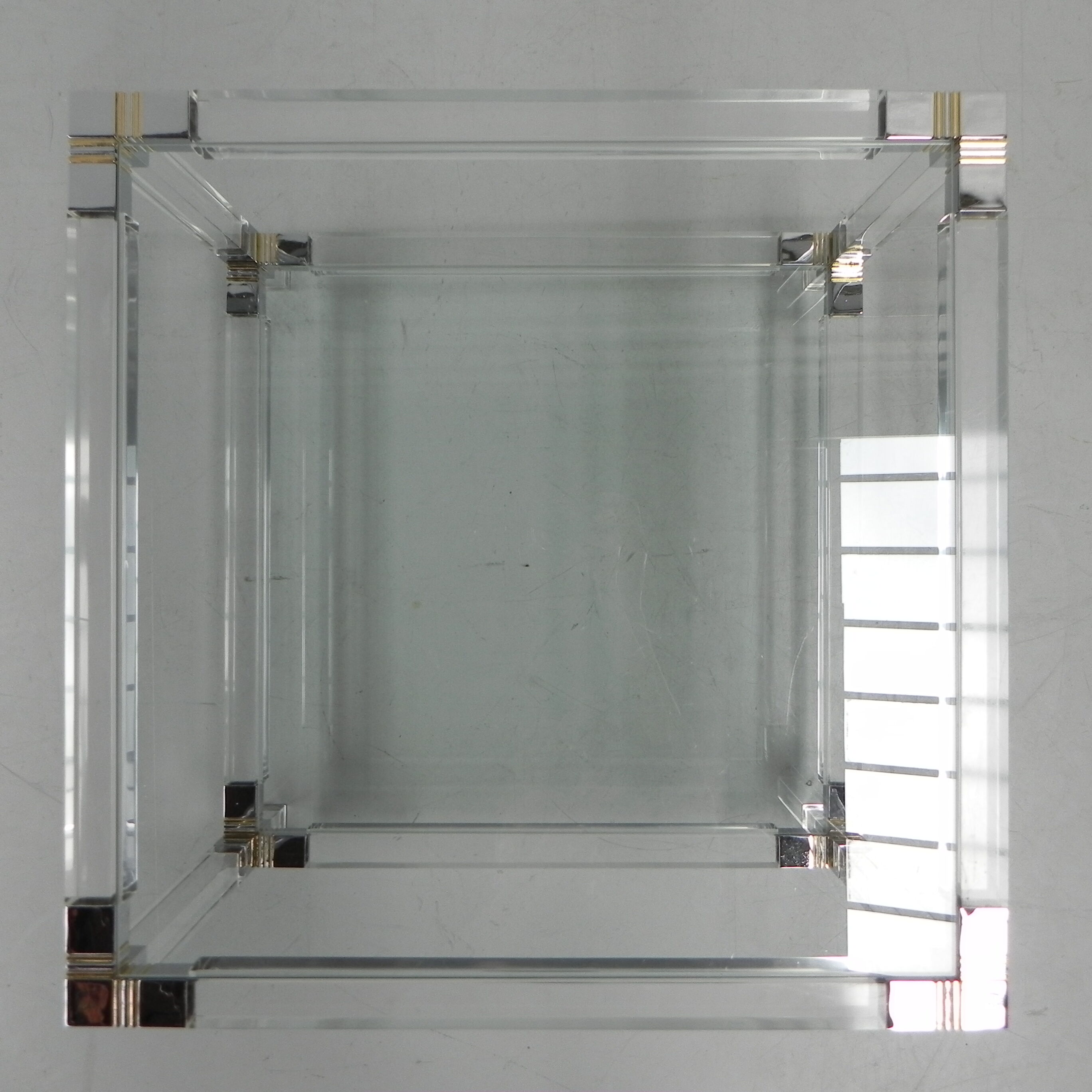 Hollywood Regency coffee table with perspex frame