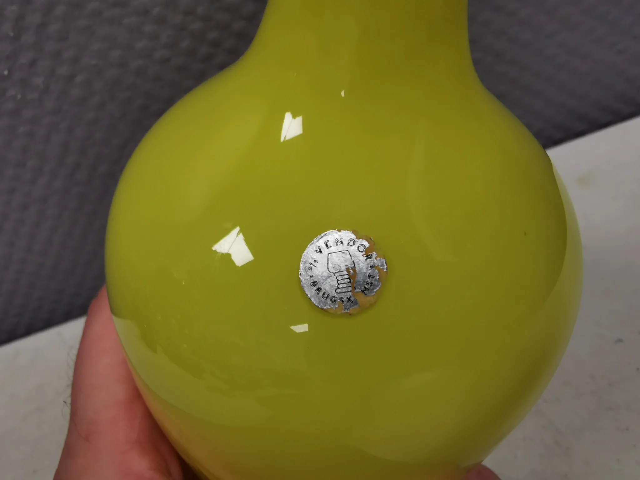 Swedish glass vase from the 1980s in a lovely yellow colour.