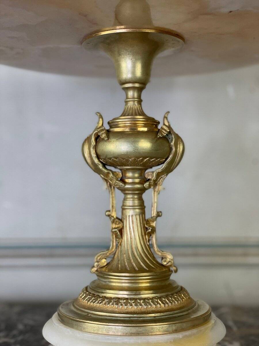 Coupe en onyx et bronze doré vers 1880