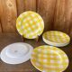 Set of 8 flat plates Digoin Sarreguemines model Scottish yellow year