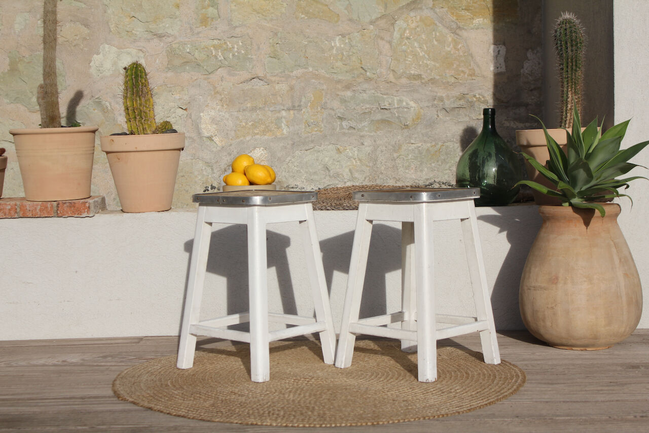 Paire de tabourets vintage