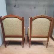 Pair of wingback armchairs in Louis XVI style