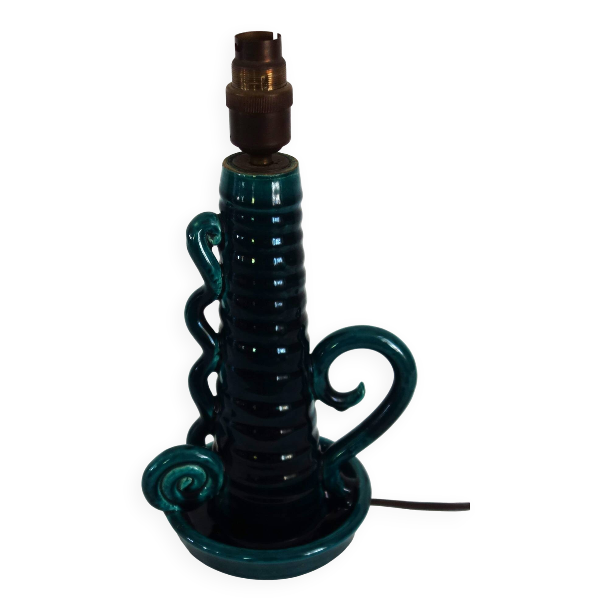 Accolay vintage green enamel candle holder lamp bases