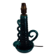 Pieds de lampe bougeoir émaillé vert Accolay vintage