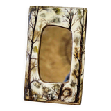 Resin mirror with owl decoration