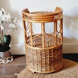 Rattan and wicker side table or bedside table