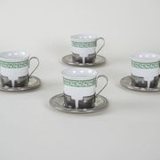 Set of espresso cups, Italian design, 1980s, made in Italy