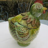 Enamelled terracotta soup dish