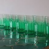 7 grands verres à eau vert vintage