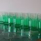 7 large vintage green water glasses