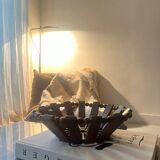 Geometric olive wood basket, France 1970