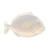 Ceramic dish white fish breaks