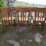 3 chaises de bistrot bois courbé