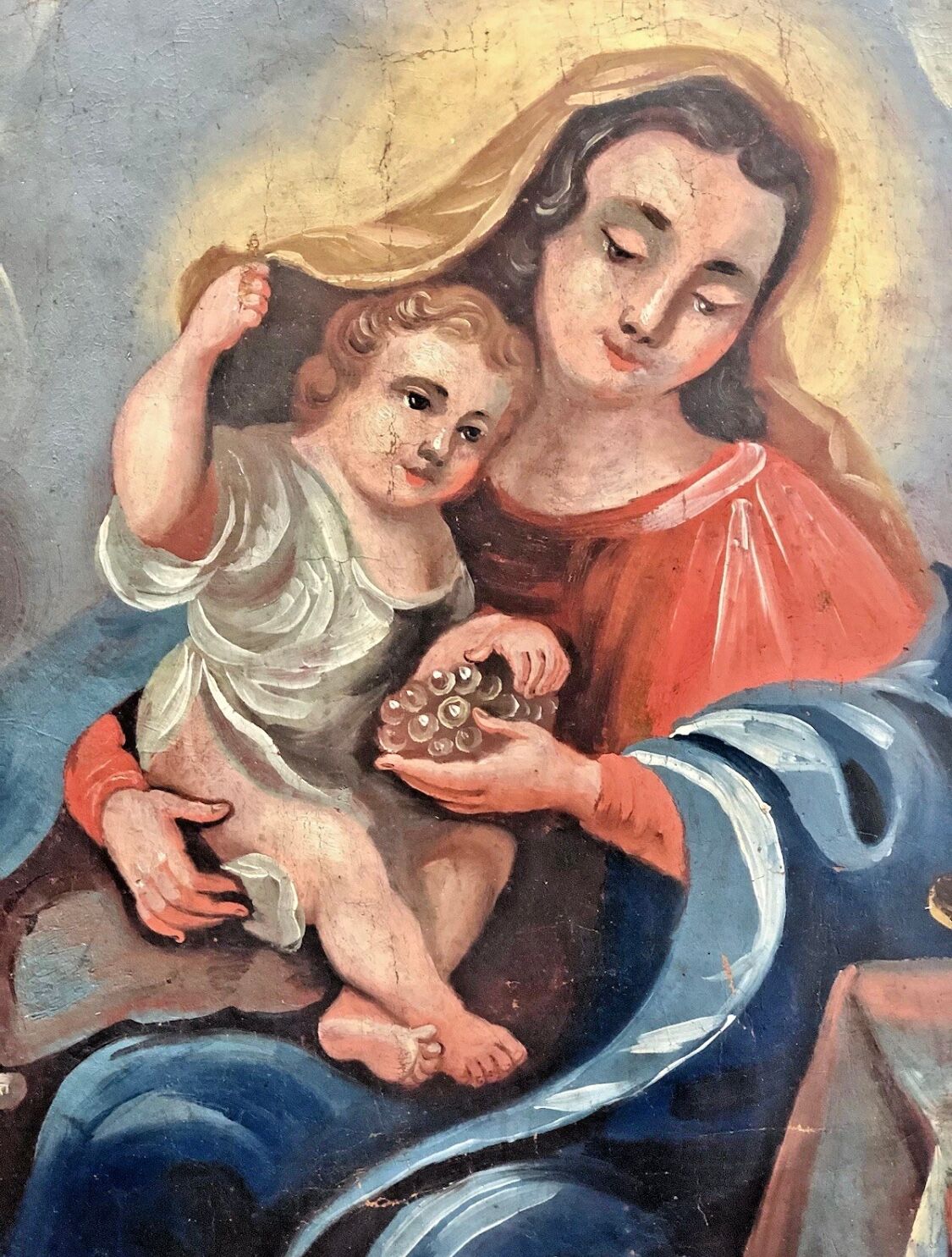 Oil painting on canvas XVIII Virgin and Child