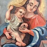 Oil painting on canvas XVIII Virgin and Child