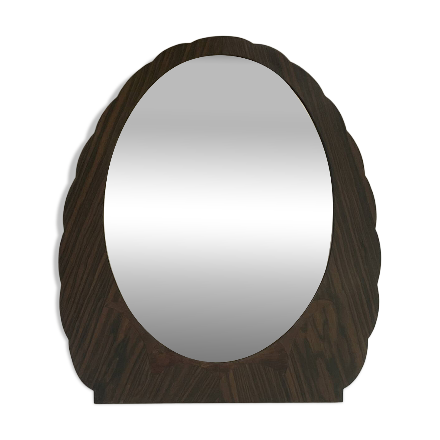 Art Deco, oval mirror from palisander wood