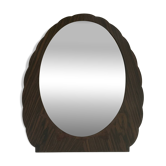 Art Deco, oval mirror from palisander wood