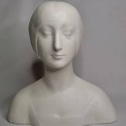 Bust after Laurana in Renaissance style, known as Aragon, patinated plaster, 33 cm.