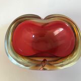 Ashtray sommerso red doubled yellow