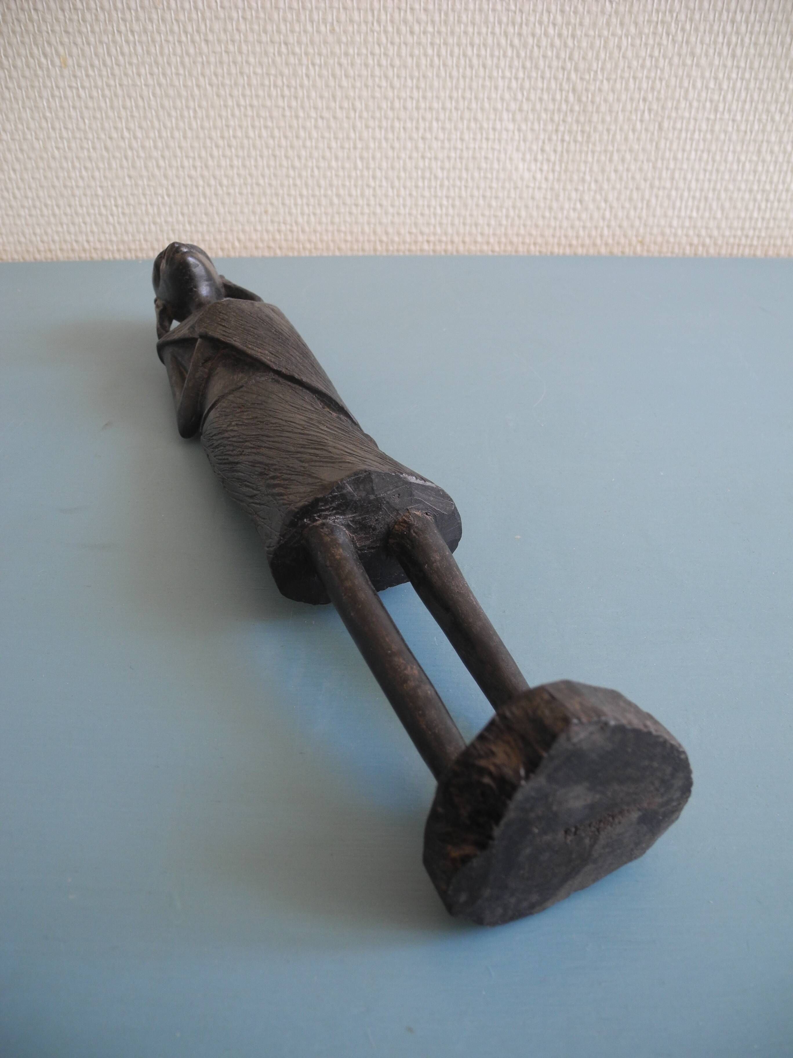 old wooden statuette african art ethnic vintage African wooden statue