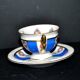 Maria collector's cup in blue and gold German porcelain.