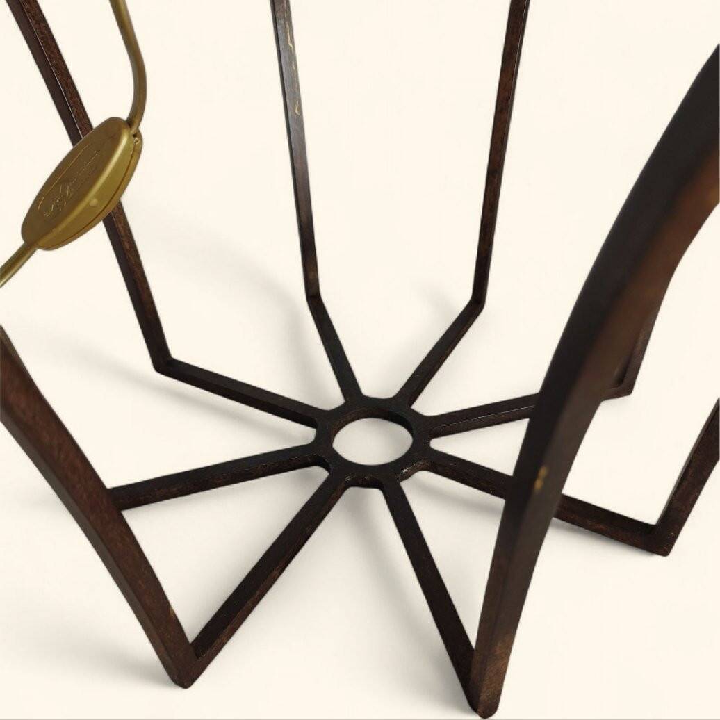 Large "Cage" Lamp Pair in Patinated Bronze - DLG by Jean Royère