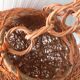 Suspension boule rotin orange Vintage année 70