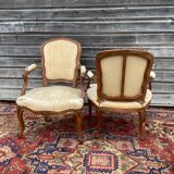 N.T Porrot Pair Of Armchairs In Natural Wood Of Louis XV xviii period Eme Century