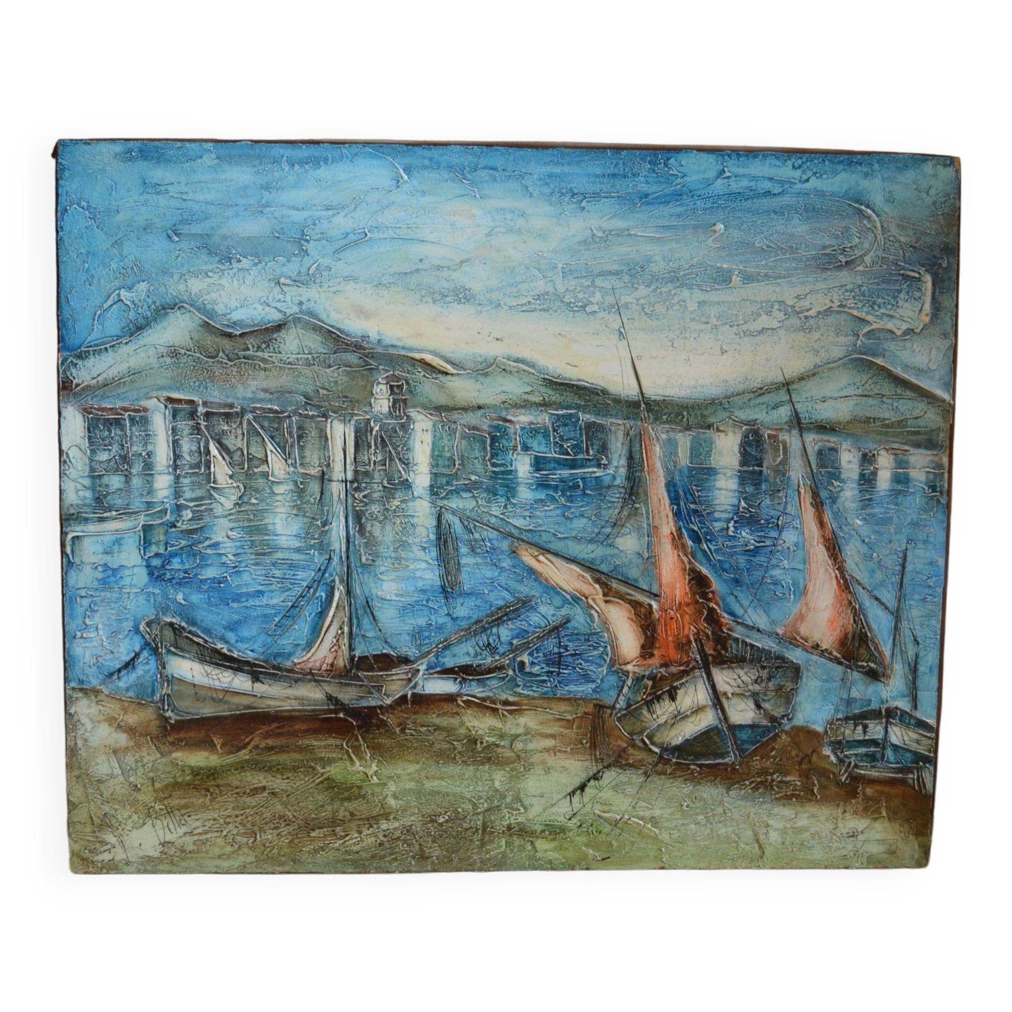 Ticket “Port in the Mediterranean” (La Ciotat?) HSP painting