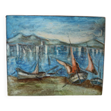 Ticket “Port in the Mediterranean” (La Ciotat?) HSP painting