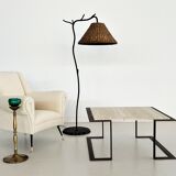 Italian mid-century travertine marble coffee table and metal base, 1970