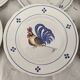 Set of 6 flat plates in earthenware with rooster design.