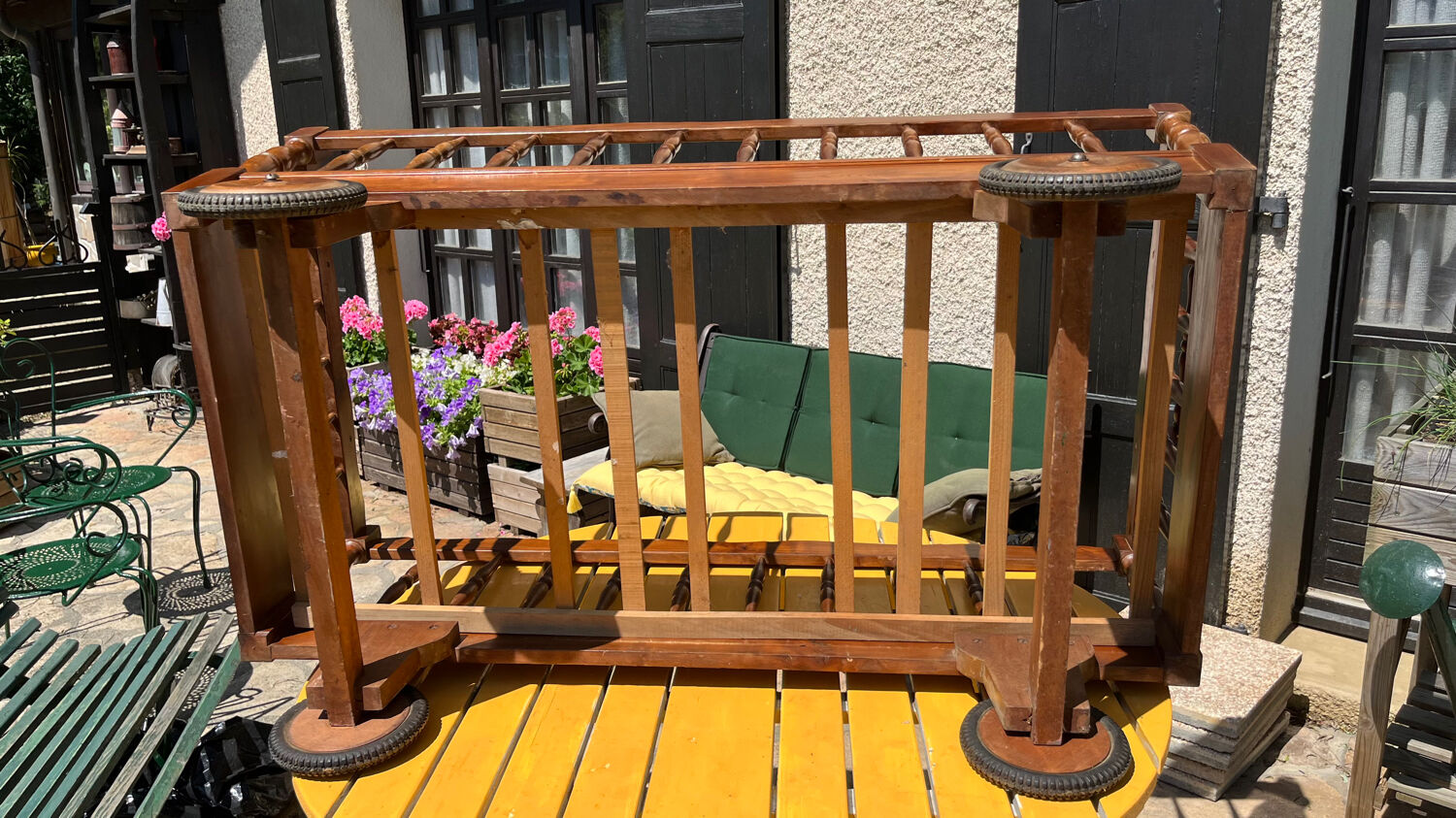 Vintage walnut children's bed
