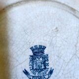 2 flat blue iron earth plates in Gien earthenware