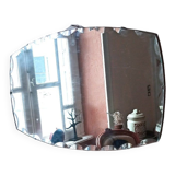 Octagonal beveled art deco wall mirror