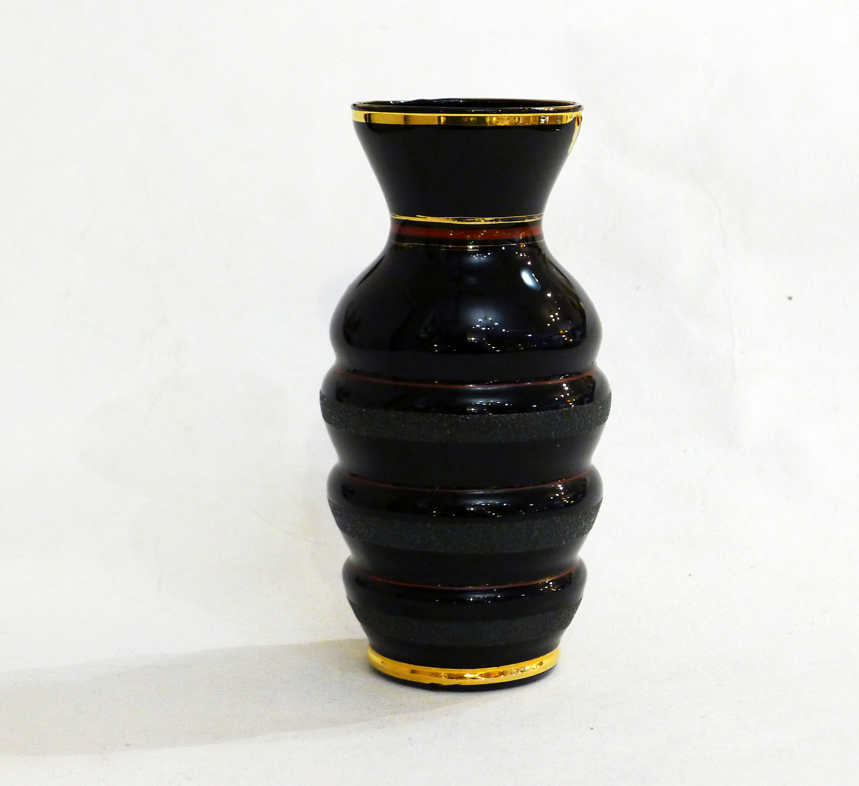Small black glass vase from Boom