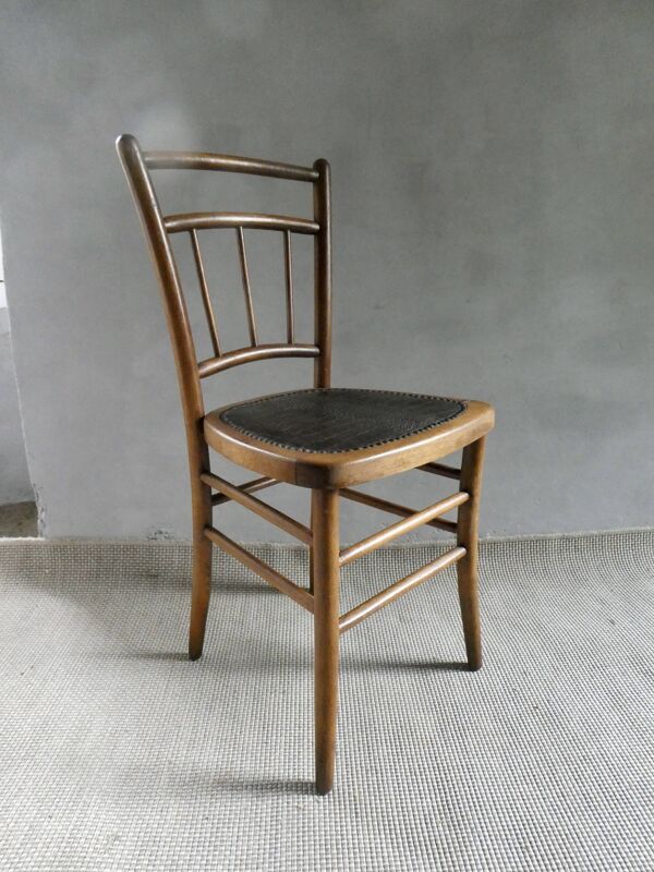 Chaise de bistrot avec assise croco, des années 20