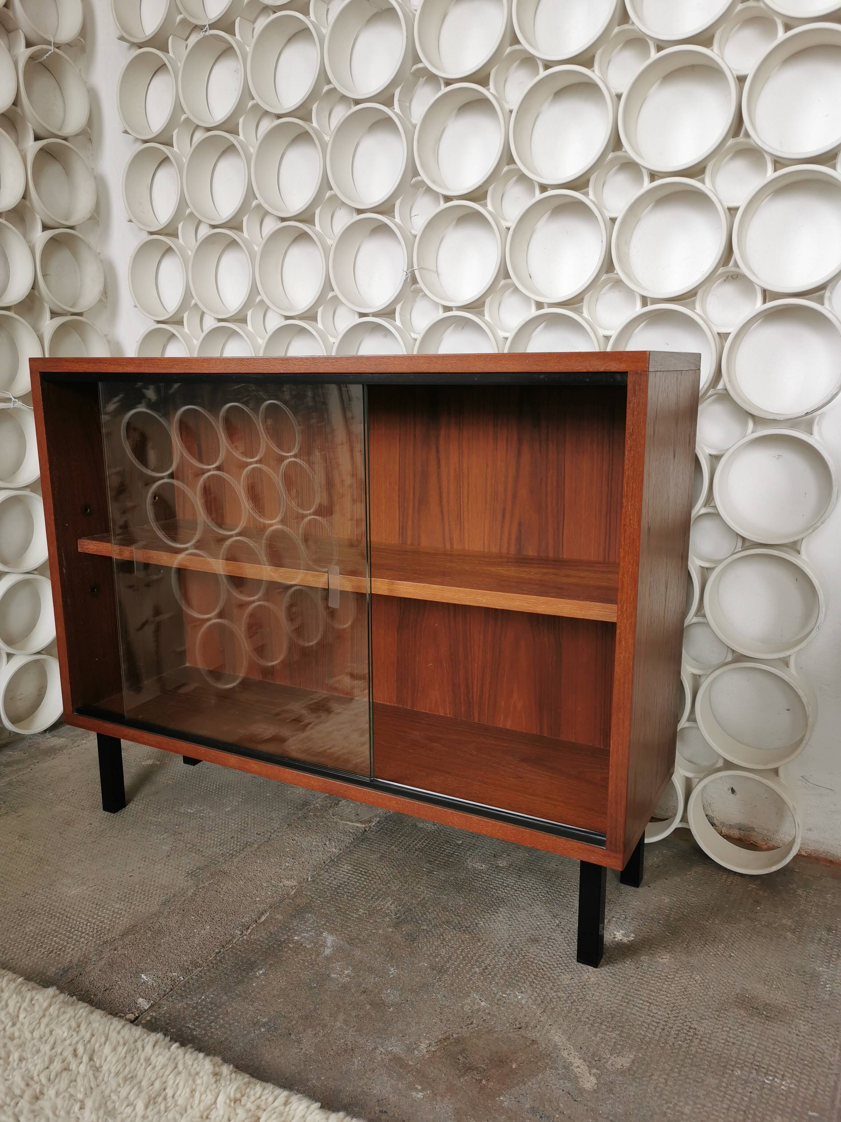 Narrow glass shelf from the 1960s