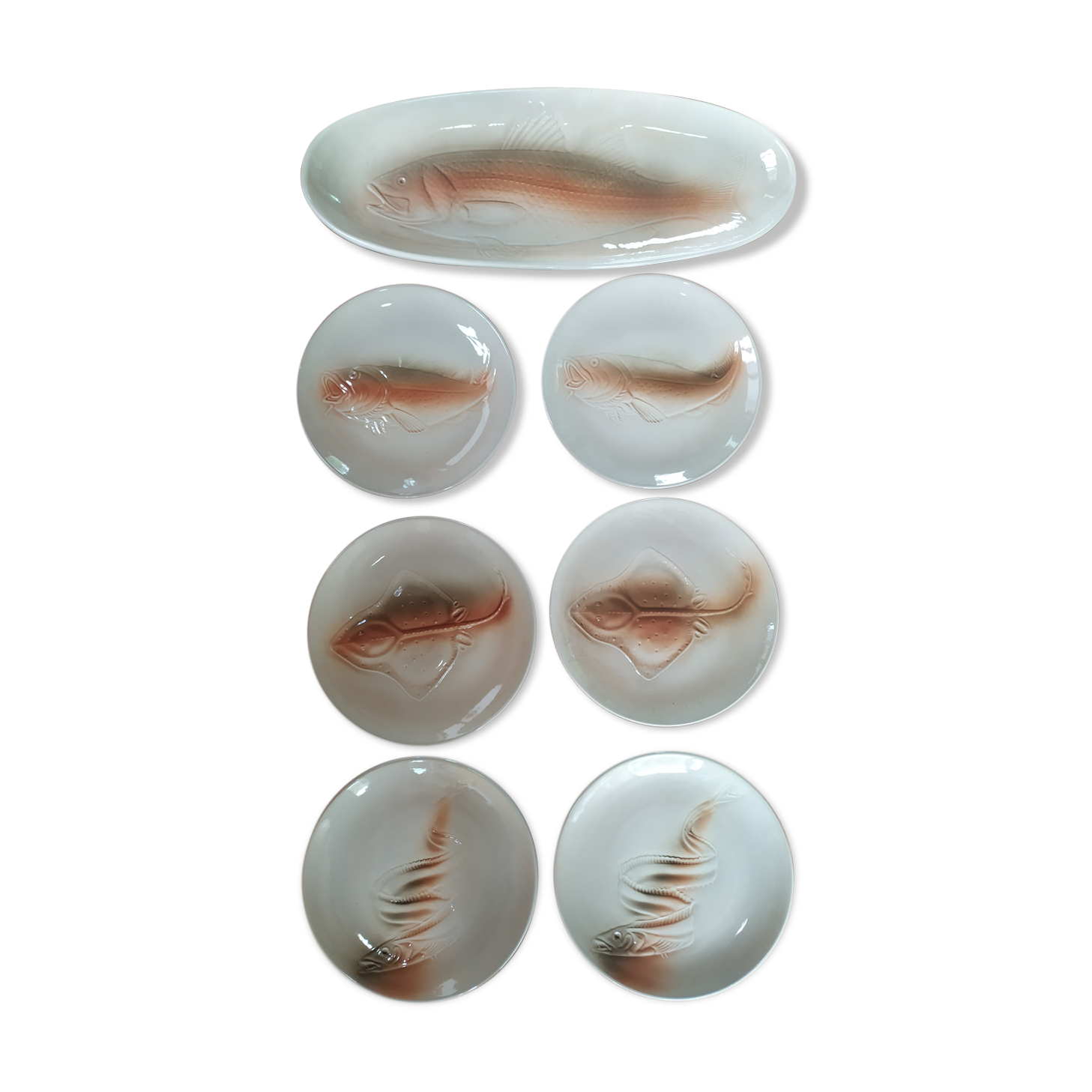 St Amand fish service 6 plates and serving dish