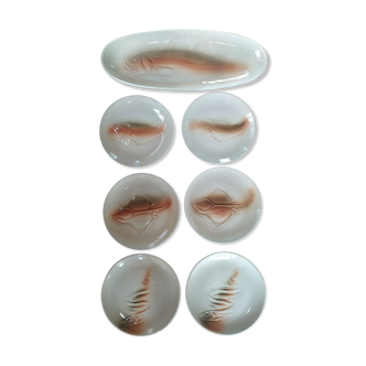 St Amand fish service 6 plates and serving dish