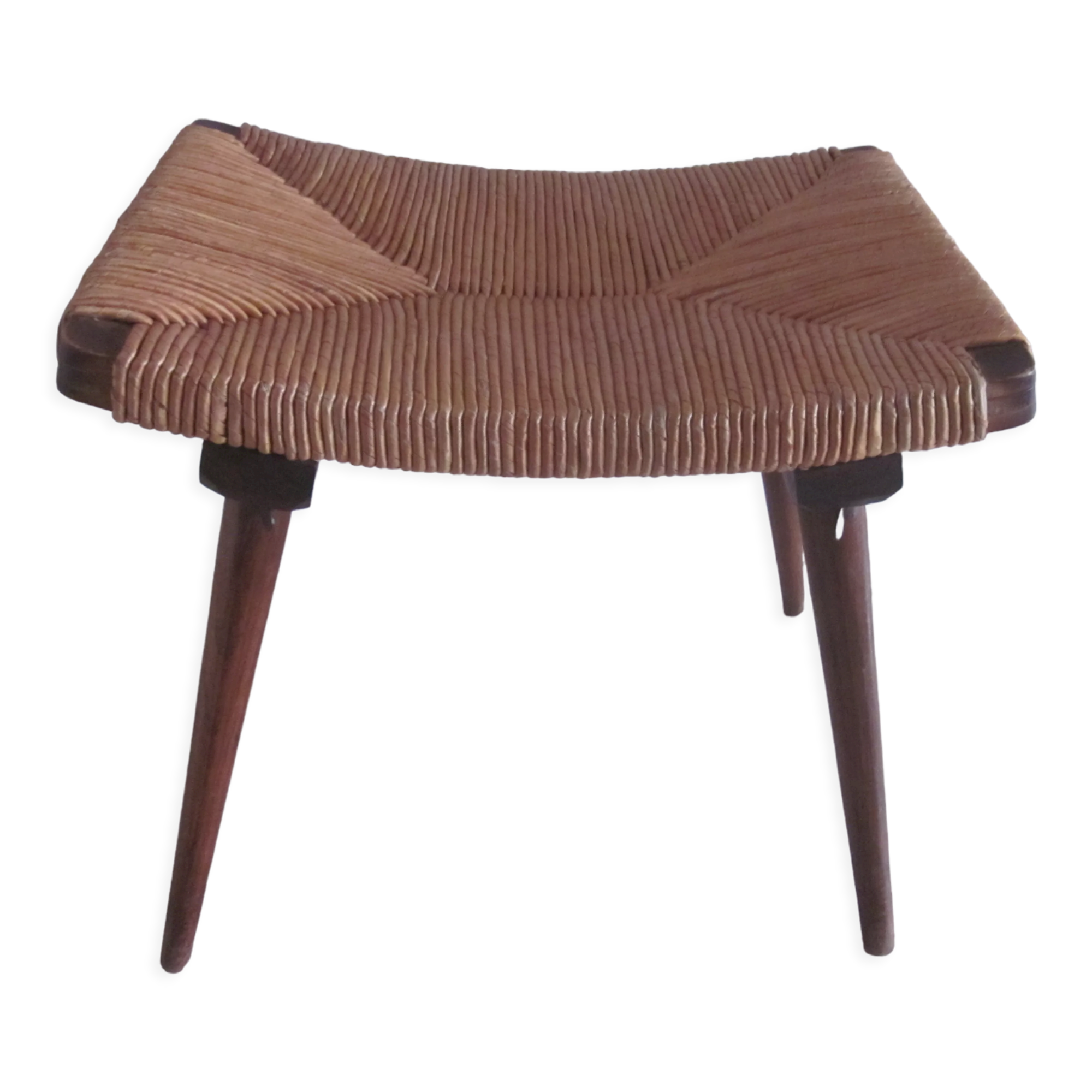 Tabouret vintage paille 1960