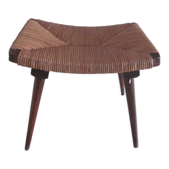 Vintage stool straw 1960